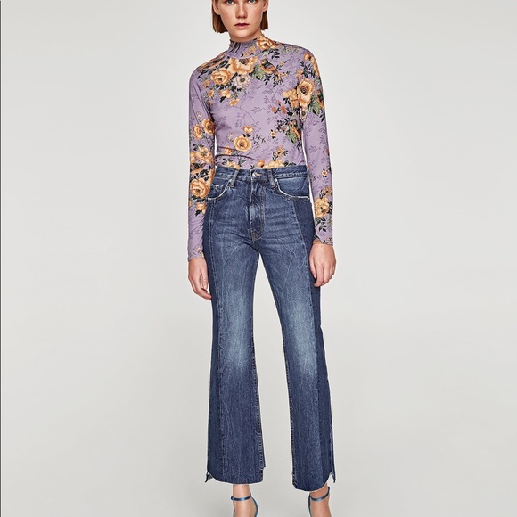 Zara The Real Slim Flare Jeans in Samurai Blue - Picture 2 of 3